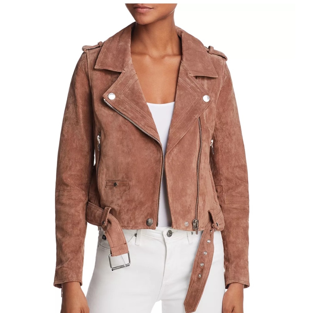 Brown suede moto jacket